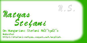 matyas stefani business card